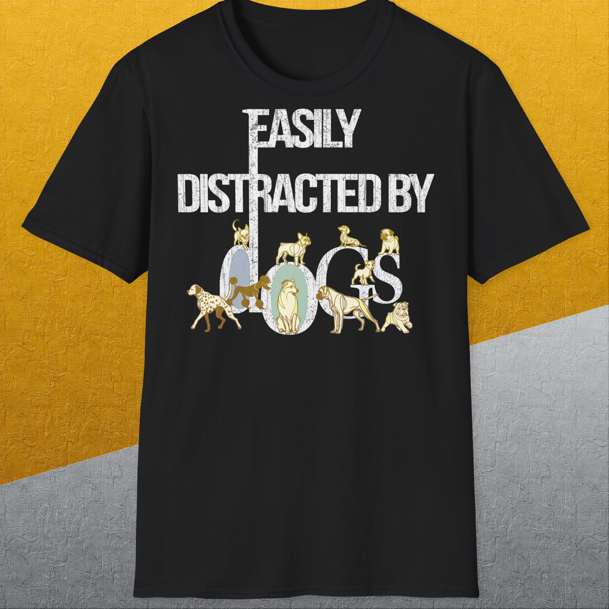 Easily Distracted By Dogs Series, Volume 1, Unisex T-Shirt-, Design by Dog Gang