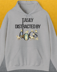 Easily Distracted By Dogs Series, Volume 1, Unisex Hoodie-Sport Grey. A perfect gift for dog lovers and dog owners. Design by Dog Gang