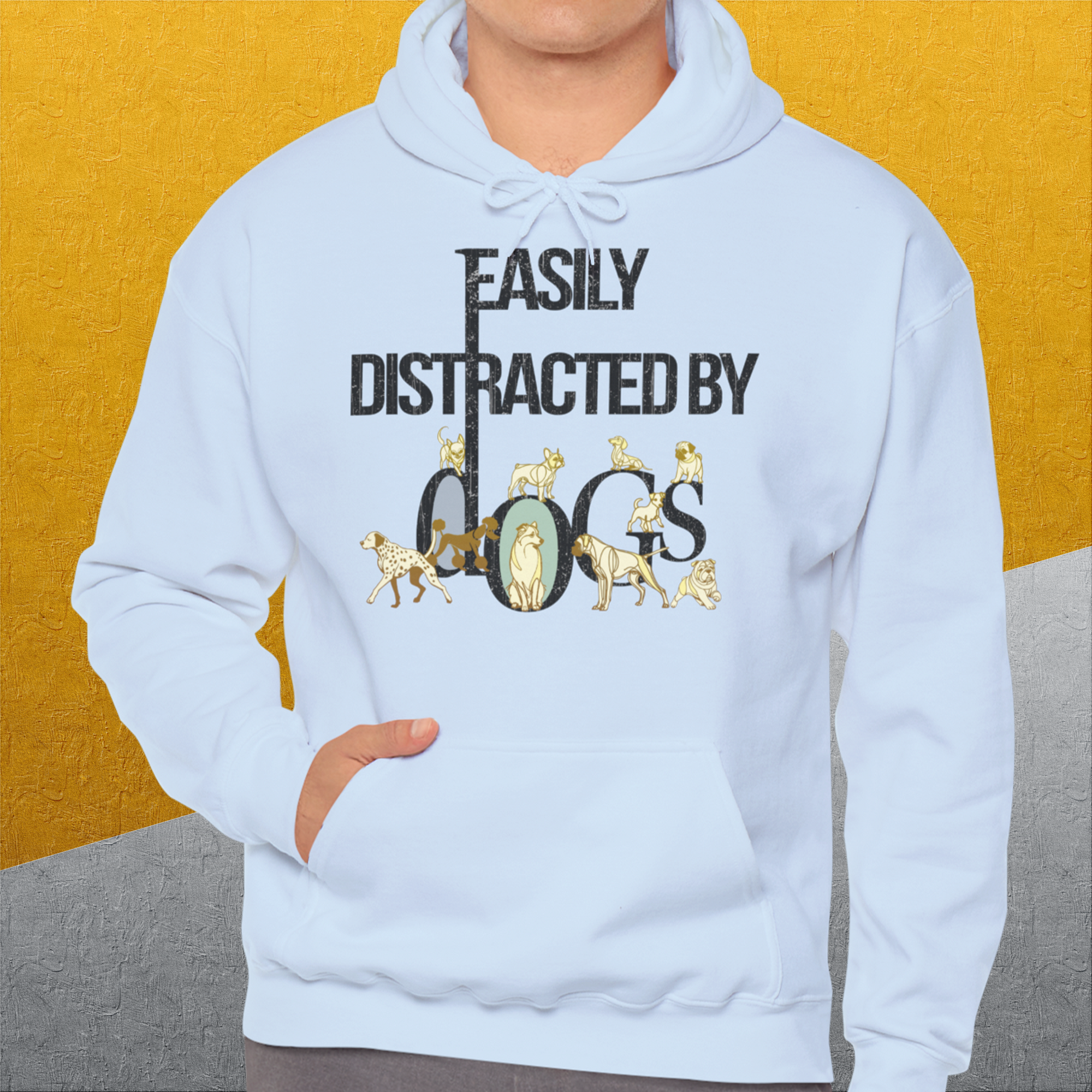 Easily Distracted By Dogs Series, Volume 1, Unisex Hoodie-. For dog lovers and dog owners. Design by Dog Gang