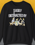 Easily Distracted By Dogs Series, Volume 1, Unisex Sweatshirt-Black, Design by Dog Gang