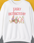 Easily Distracted By Dogs Series, Volume 2, Unisex Sweatshirt-White. A dog-themed Design from Dog Gang
