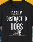 Easily Distracted By Dogs Series, Volume 3, Unisex T-Shirt-Black, Design by Dog Gang