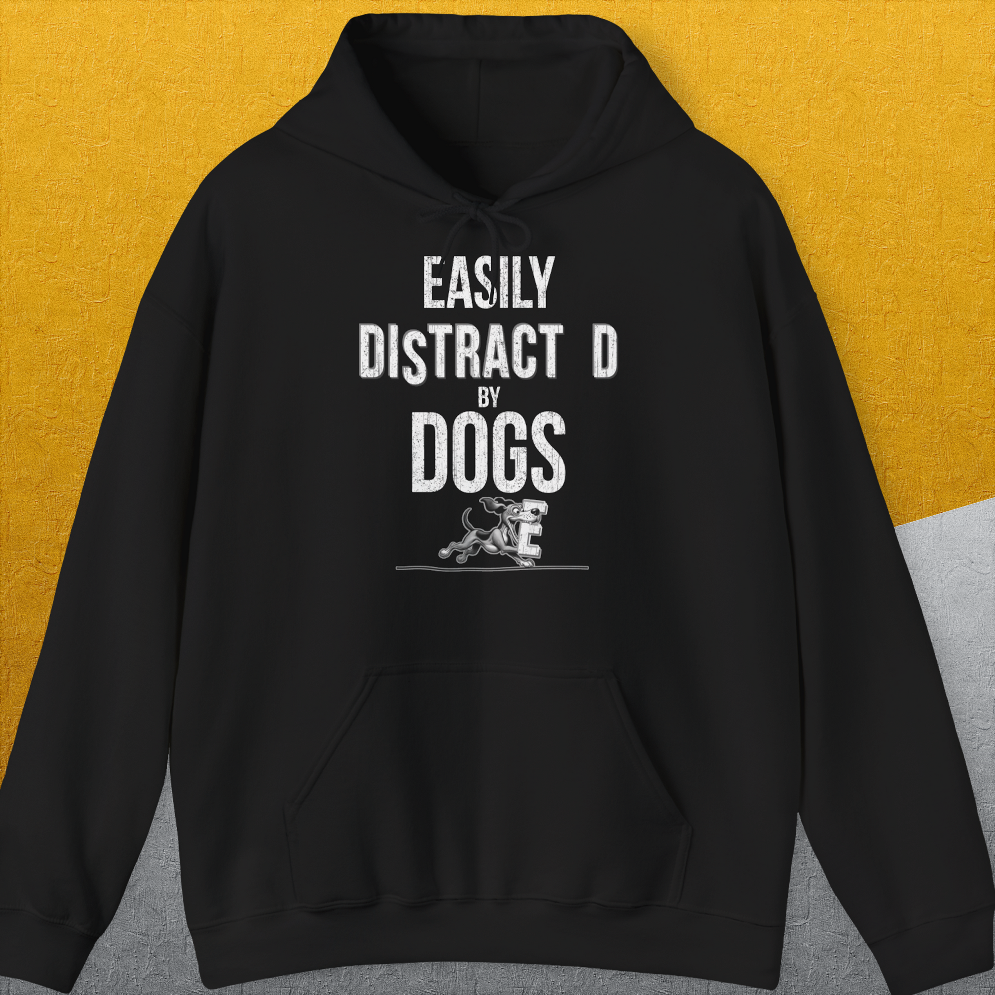 Easily Distracted By Dogs Series, Volume 3, Unisex Hoodie-Black, a cool and stylish design with a funny saying from Dog Gang