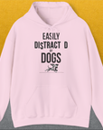 Easily Distracted By Dogs Series, Volume 3, Unisex Hoodie-Light Pink, Design by Dog Gang