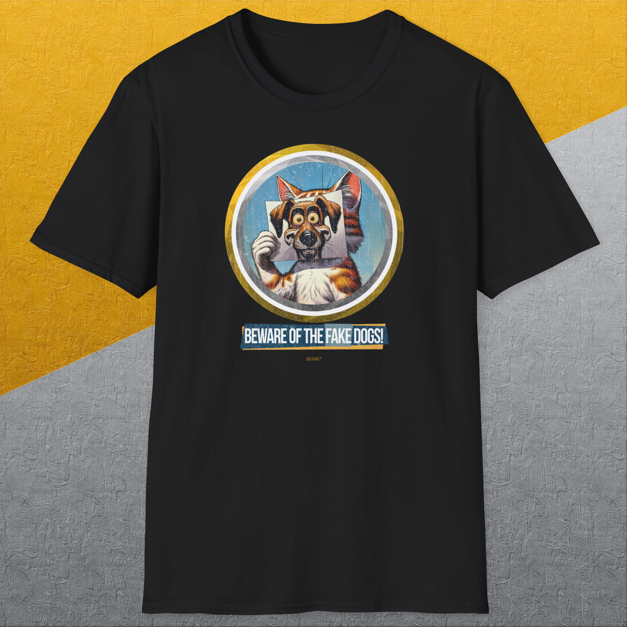 Beware Of The Fake Dogs! Volume 1, Unisex T-Shirt-, a cool and stylish design with a funny saying from Dog Gang