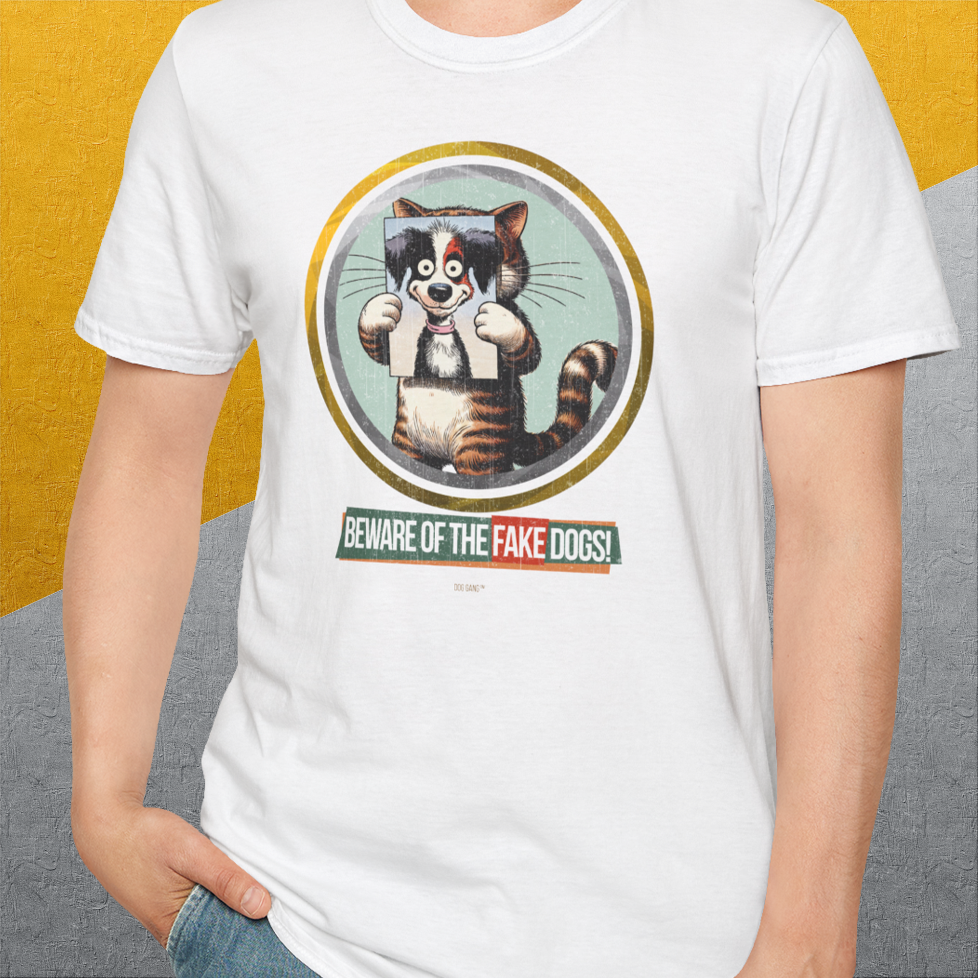 Beware Of The Fake Dogs! Volume 2, Unisex T-Shirt-, Design by Dog Gang
