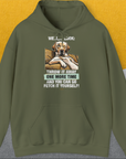 Go Fetch It Yourself Series, Volume 1, Unisex Hoodie-Military Green-humorvolles Hundeshirt, lustiger Spruch mit Hund, Design by Dog Gang
