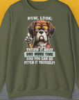 Go Fetch It Yourself Series, Volume 2, Unisex Sweatshirt-Military Green-für Hundebesitzer, lustiges Shirt, Design by Dog Gang