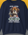 Go Fetch It Yourself Series, Volume 2, Unisex Sweatshirt-Navy-originelles und witziges Shirt mit Hund, Design by Dog Gang