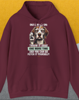 Go Fetch It Yourself Series, Volume 3, Unisex Hoodie-Maroon-Kapuzensweatshirt für Hundefreunde, lustiger Spruch mit Hund, Design by Dog Gang