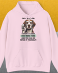 Go Fetch It Yourself Series, Volume 3, Unisex Hoodie-Light Pink-lustiger Spruch mit Hund auf weichem Kapuzenpulli für in- und outdoor. Design by Dog Gang
