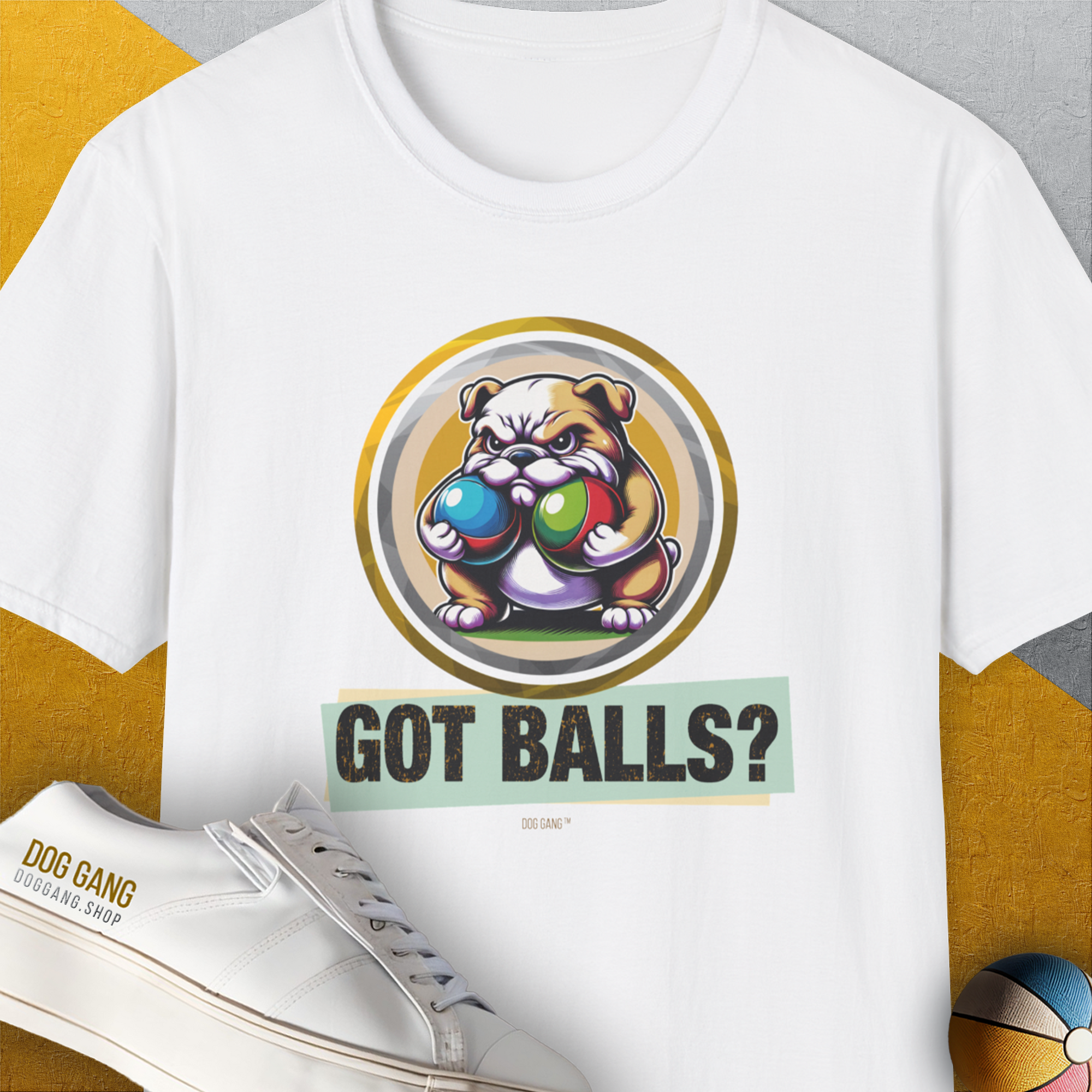 Got Balls? Volume 2, Unisex T-Shirt-White, a cool and stylish design with a funny saying from Dog Gang