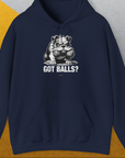 Got Balls? Volume 3, Unisex Hoodie-Navy, a cool and stylish design with a funny saying from Dog Gang