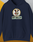 Got Balls? Volume 5, Unisex Hoodie-Navy. A dog-themed Design from Dog Gang
