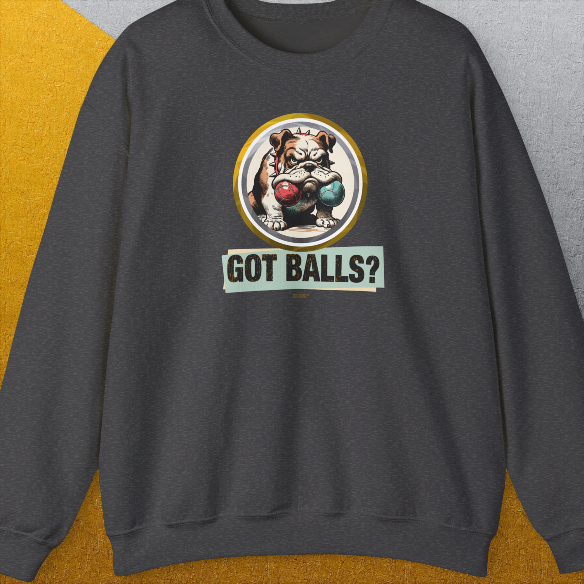 Got Balls? Volume 1, Unisex Sweatshirt-Dark Heather, Design by Dog Gang