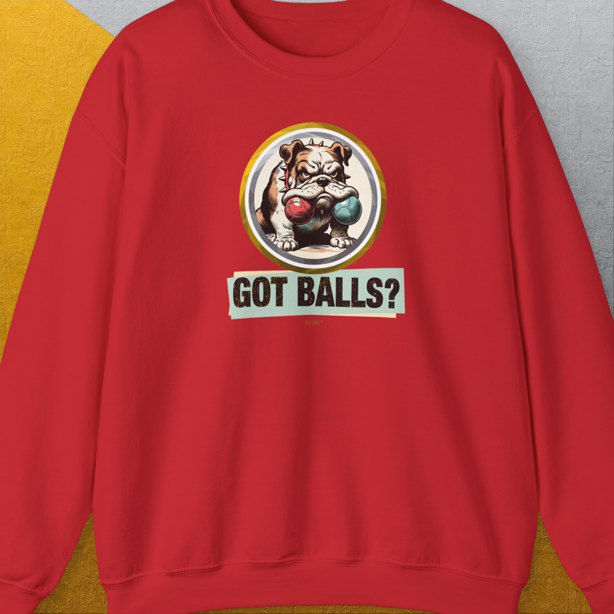 Got Balls? Volume 1, Unisex Sweatshirt-Red, Design by Dog Gang