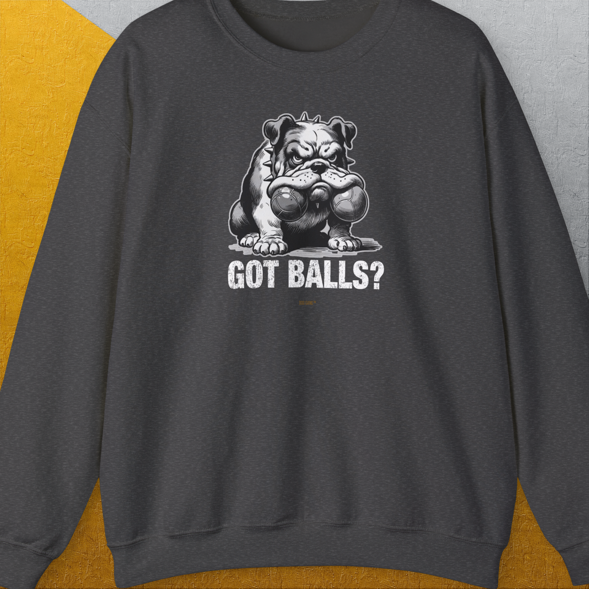 Got Balls? Volume 3, Unisex Sweatshirt-Dark Heather, Design by Dog Gang