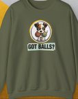 Got Balls? Volume 5, Unisex Sweatshirt-Military Green, Design by Dog Gang