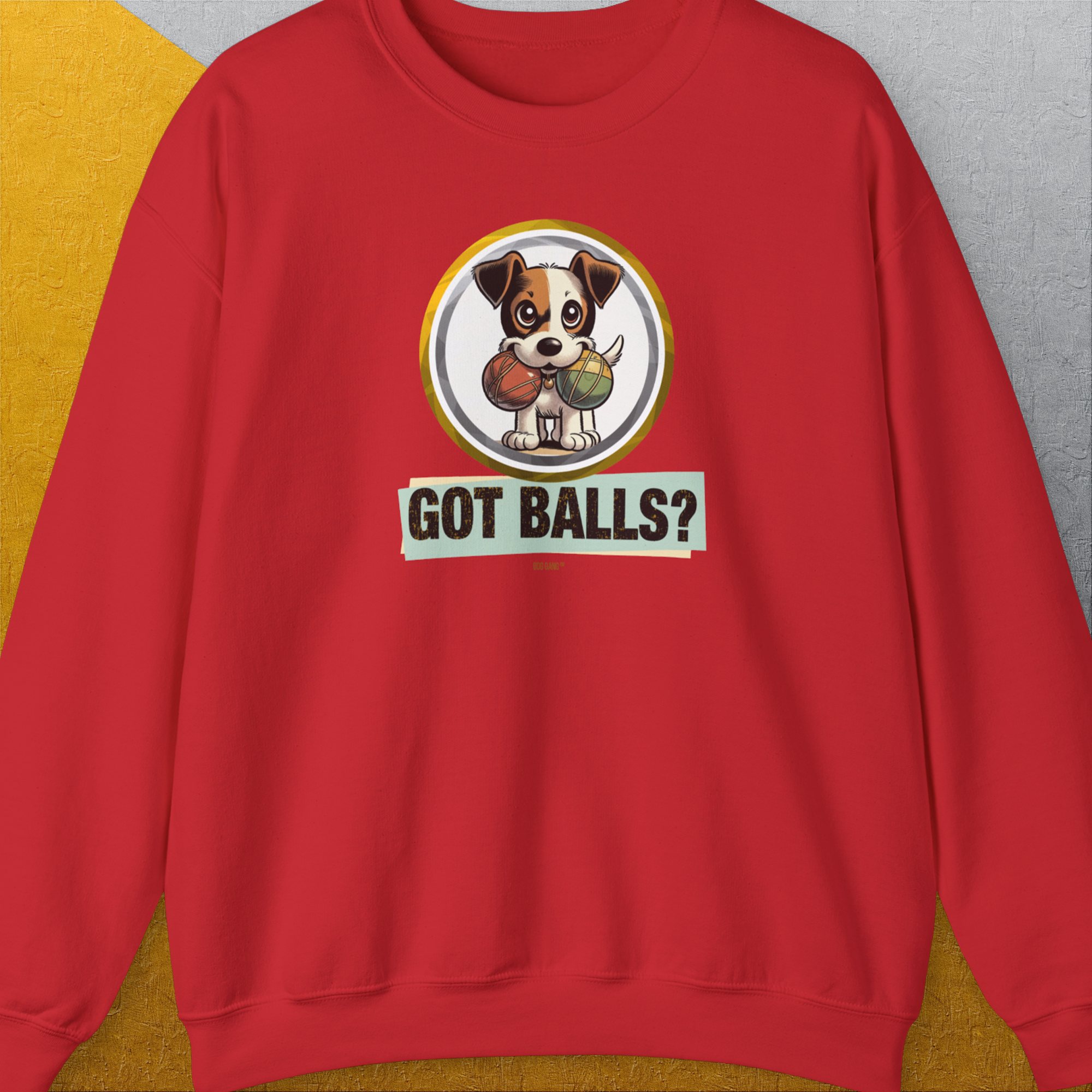 Got Balls? Volume 5, Unisex Sweatshirt-Red, Design by Dog Gang