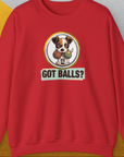 Got Balls? Volume 5, Unisex Sweatshirt-Red, Design by Dog Gang