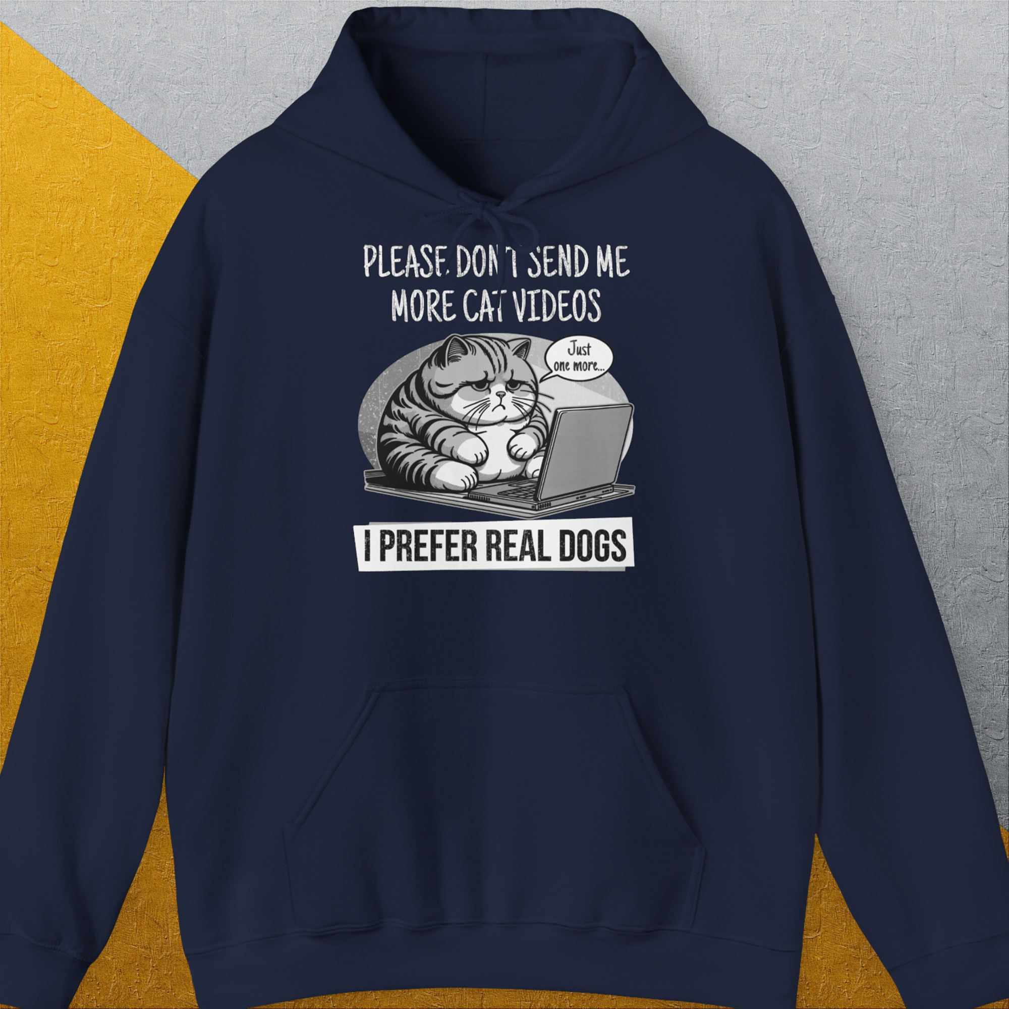 Cat Videos Series, Volume 1, Unisex Hoodie-Navy-Kapuzi mit lustigem Spruch für Hundefreunde, Design by Dog Gang
