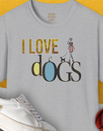 I Love Dogs - Series I, Volume 2, Unisex T-Shirt-Sport Grey. A perfect gift for dog lovers and dog owners. Design by Dog Gang