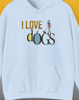 I Love Dogs - Series I, Volume 2, Unisex Hoodie-Light Blue. A perfect gift for dog lovers and dog owners. Design by Dog Gang