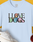 I Love Dogs - Series I, Volume 5, Unisex T-Shirt-Light Blue. A perfect gift for dog lovers and dog owners. Design by Dog Gang