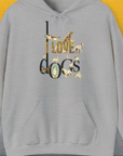 I Love Dogs - Series I, Volume 1, Unisex Hoodie-Sport Grey. A perfect gift for dog lovers and dog owners. Design by Dog Gang