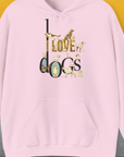 I Love Dogs - Series I, Volume 1, Unisex Hoodie-Light Pink, a fun and stylish design for dog lovers from Dog Gang