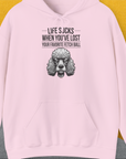 Life Sucks When You've Lost Your Favorite Fetch Ball, Volume 7, Unisex Hoodie-Light Pink-witziges Shirt mit lustigem Spruch für Hundefreund, Design by Dog Gang