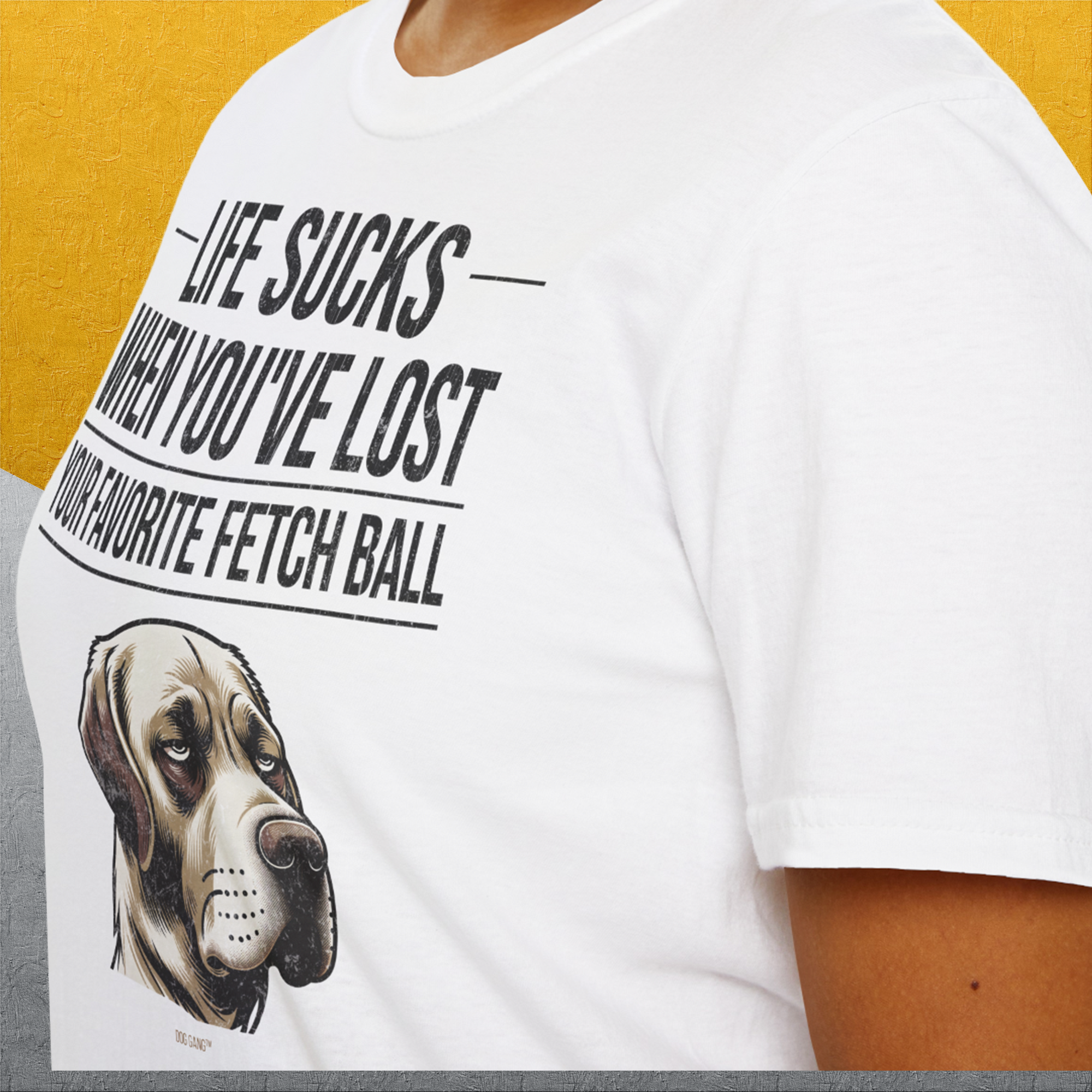 Life Sucks When You've Lost Your Favorite Fetch Ball, Volume 1, Unisex T-Shirt-cooles Tee mit lustigem Spruch für Hundefreunde, Design by Dog Gang