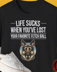 Life Sucks When You've Lost Your Favorite Fetch Ball, Volume 4, Unisex T-Shirt-Black-cooles Tee mit lustigem Spruch für Hundefreunde, Design by Dog Gang