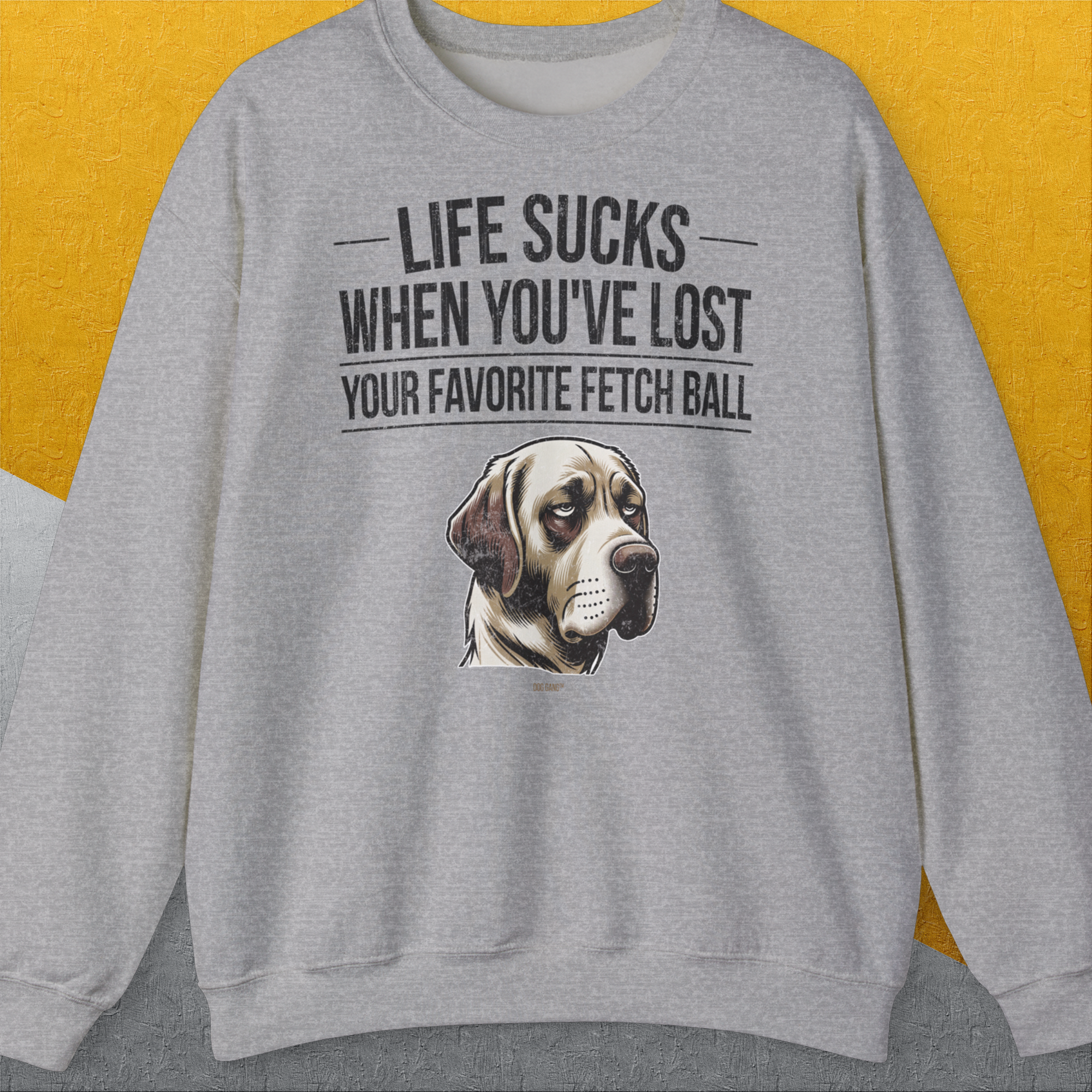 Life Sucks When You've Lost Your Favorite Fetch Ball, Volume 1, Unisex Sweatshirt-Sport Grey-für Hundebesitzer, lustiges Shirt, Design by Dog Gang