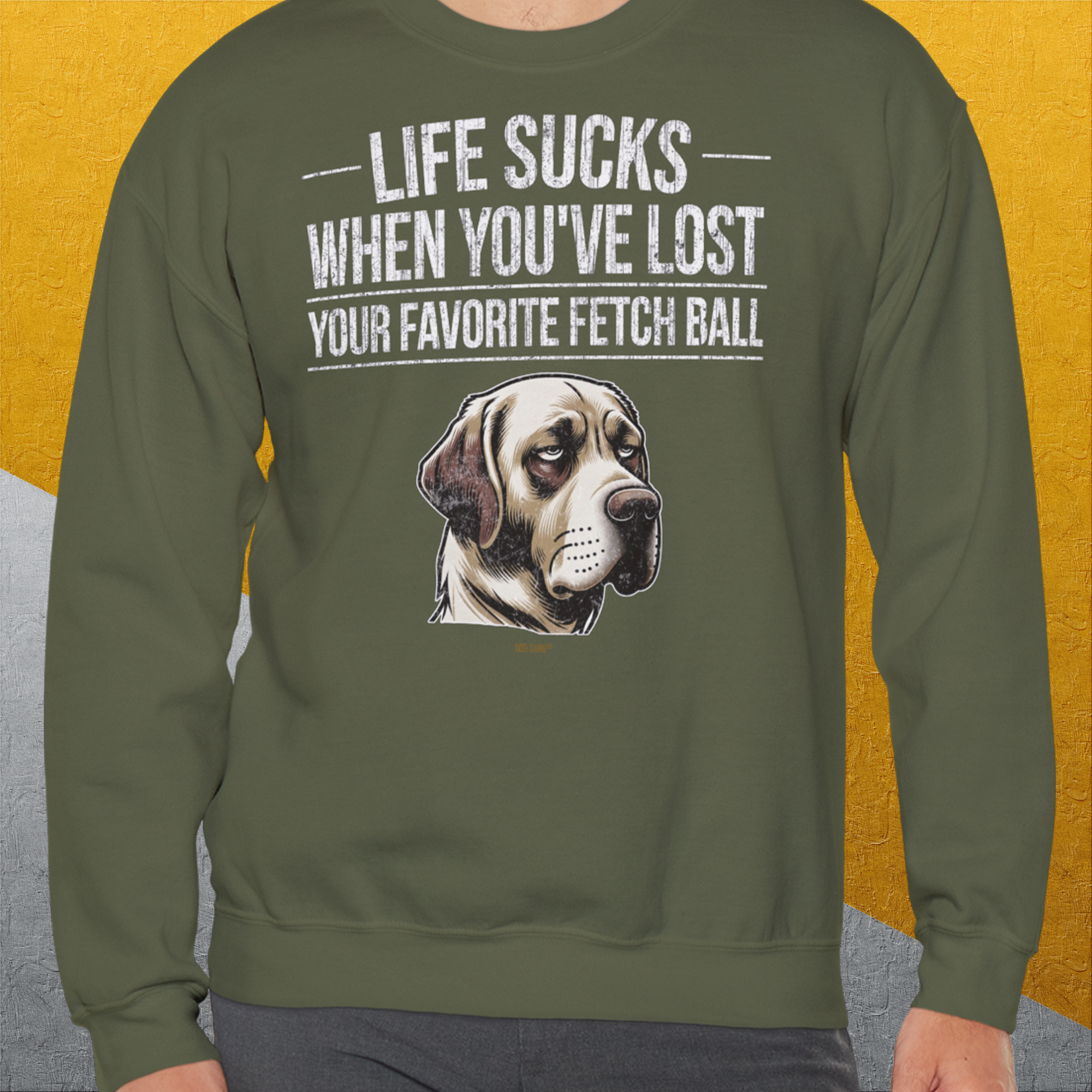 Life Sucks When You've Lost Your Favorite Fetch Ball, Volume 1, Unisex Sweatshirt-Sweatshirt für Hundeliebhaber, lustiger Spruch mit Hund, Design by Dog Gang
