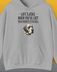 Life Sucks When You've Lost Your Favorite Fetch Ball, Volume 1, Unisex Hoodie-Sport Grey-cooles Shirt mit lustigem Spruch für Hundefreunde, Design by Dog Gang