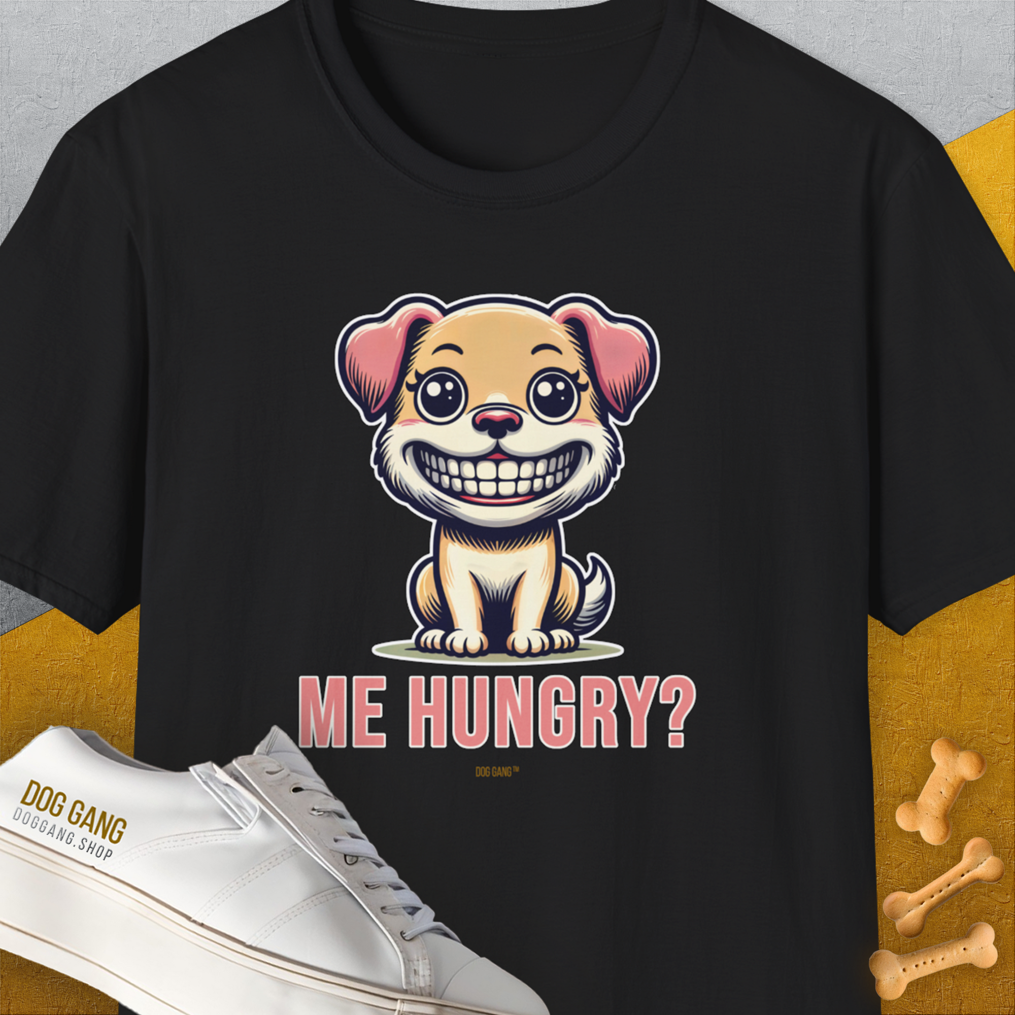 Me Hungry? Volume 1, Unisex T-Shirt-Black, Design by Dog Gang