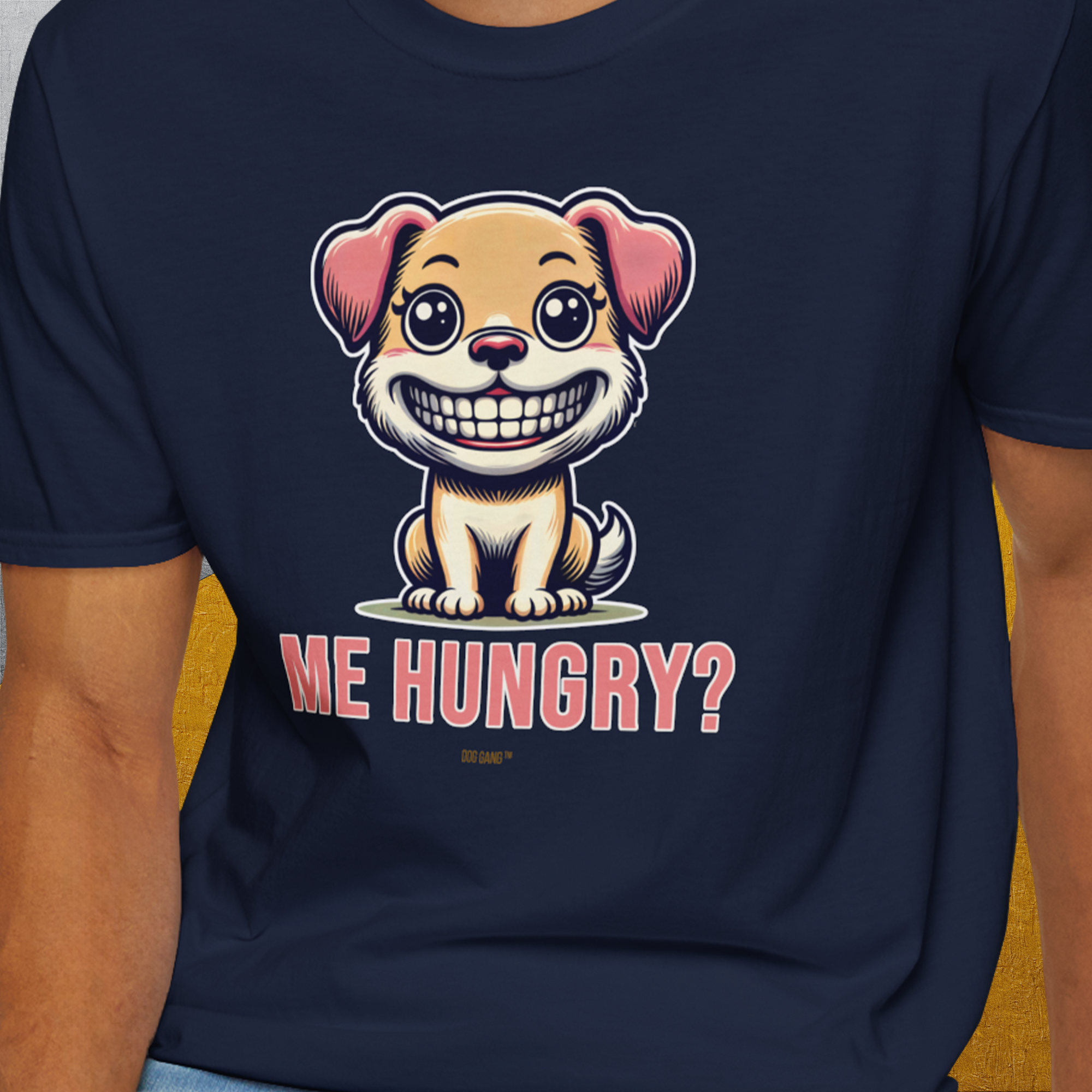 Me Hungry? Volume 1, Unisex T-Shirt-. For dog lovers and dog owners. Design by Dog Gang
