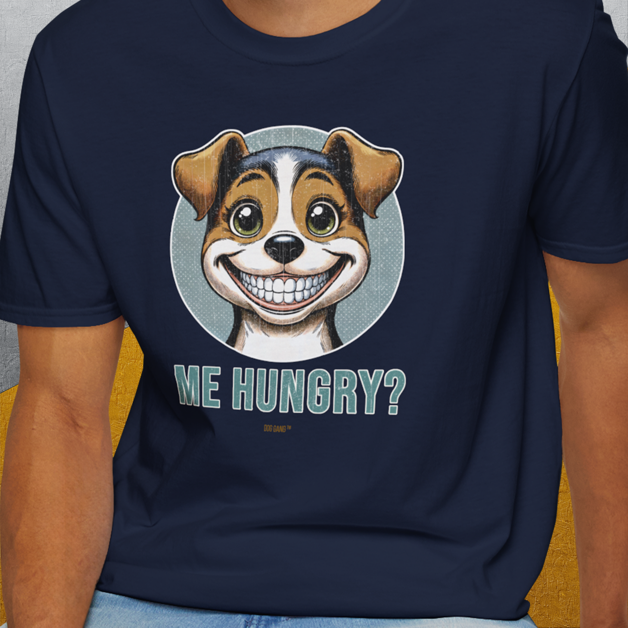 Me Hungry? Volume 4, Unisex T-Shirt-. For dog lovers and dog owners. Design by Dog Gang