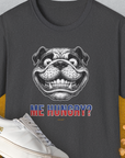 Me Hungry? Volume 5, Unisex T-Shirt-Dark Heather, Design by Dog Gang