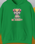 Me Hungry? Volume 1, Unisex Hoodie-Irish Green, Design by Dog Gang