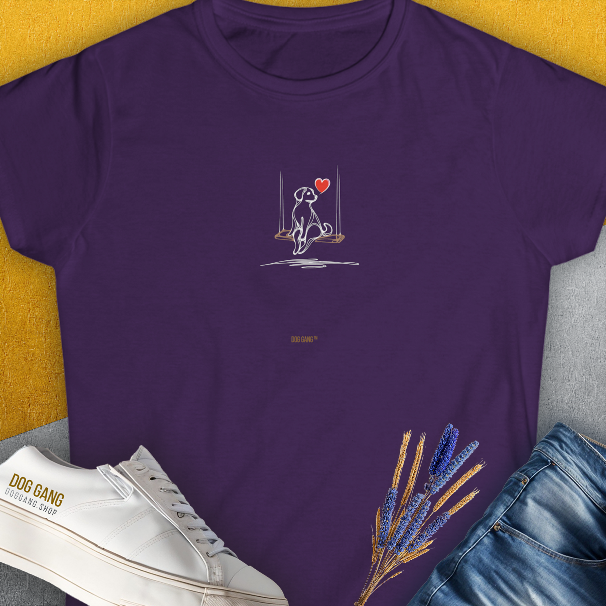 The Dog Gang Minimalistic Series I, Volume 1, Women's T-Shirt-Purple, a cool and stylish design with a funny saying from Dog Gang