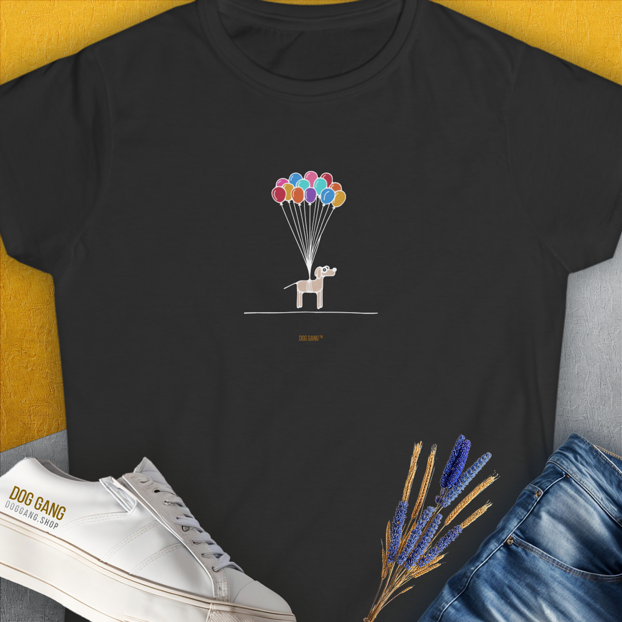 The Dog Gang Minimalistic Series I, Volume 2, Women's T-Shirt-Black. A perfect gift for dog lovers and dog owners. Design by Dog Gang