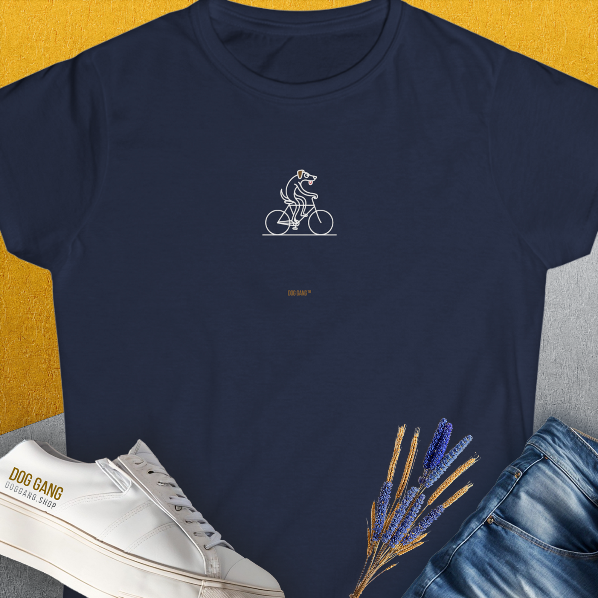 The Dog Gang Minimalistic Series I, Volume 4, Women's T-Shirt-Navy, a cool and stylish design with a funny saying from Dog Gang