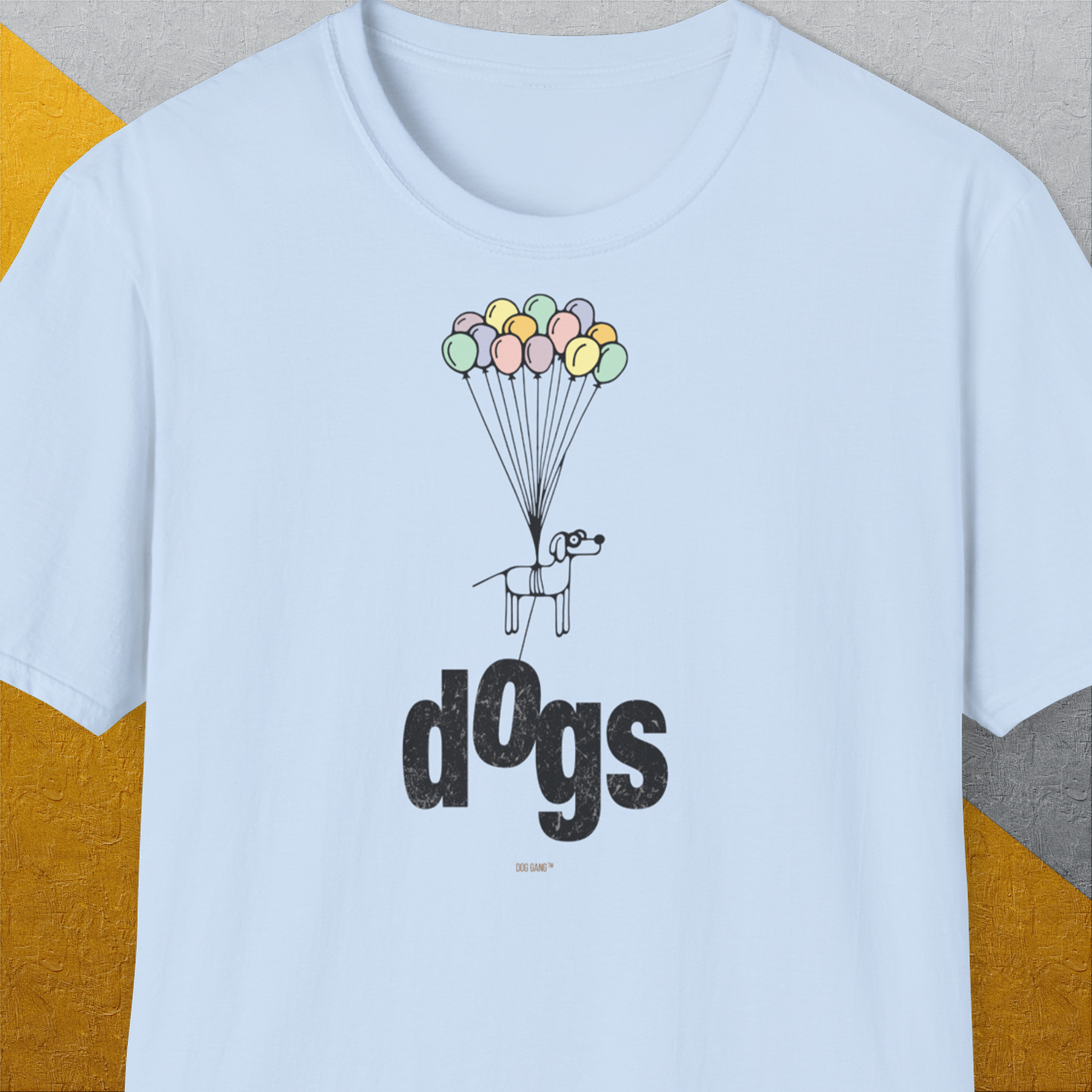 The Dog Gang Minimalistic Series II, Volume 1, Unisex T-Shirt-Light Blue-bequemes Shirt mit lustigem Spruch für Hundebesitzer, Design by Dog Gang