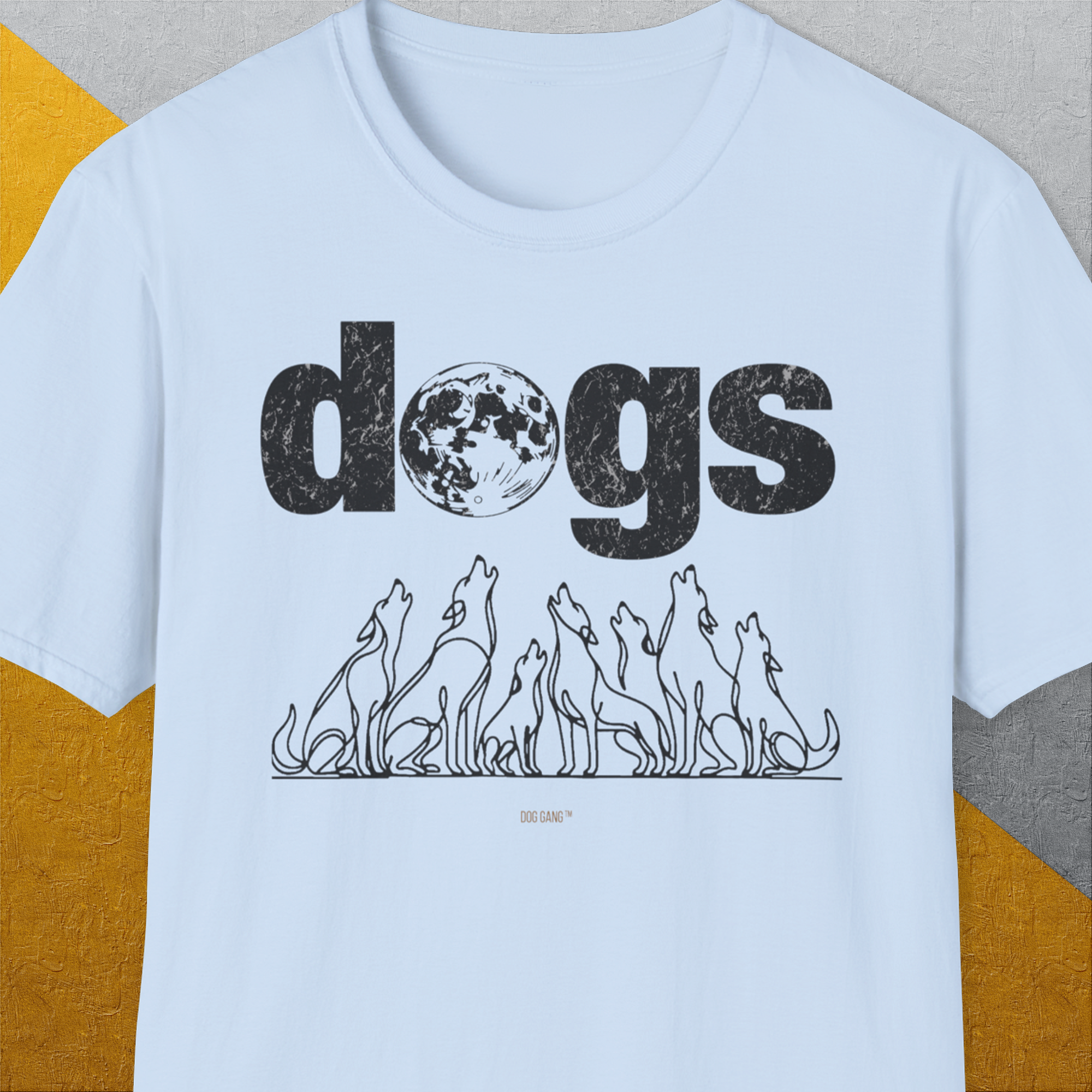 The Dog Gang Minimalistic Series II, Volume 3, Unisex T-Shirt-Light Blue-Design made by Dog Gang