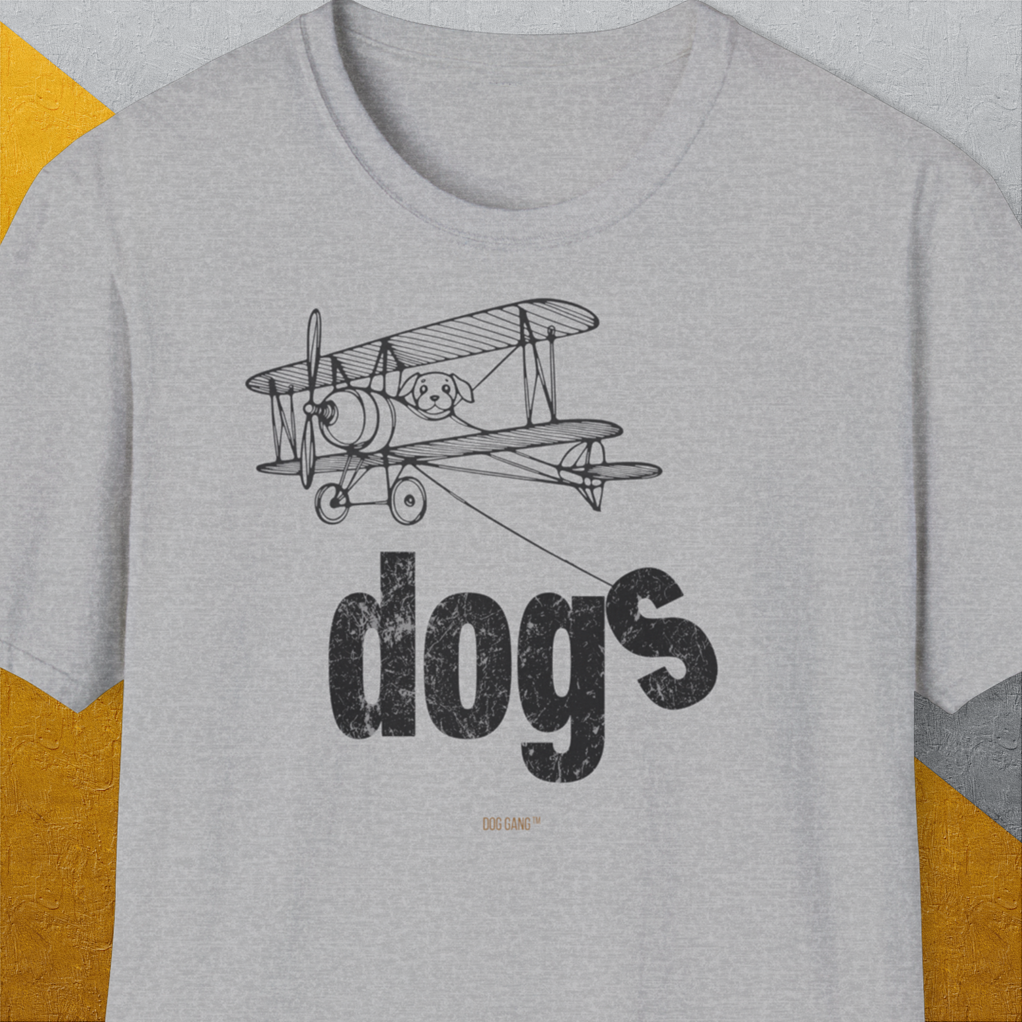 The Dog Gang Minimalistic Series II, Volume 4, Unisex T-Shirt-Sport Grey. A perfect gift for dog lovers and dog owners. Design by Dog Gang