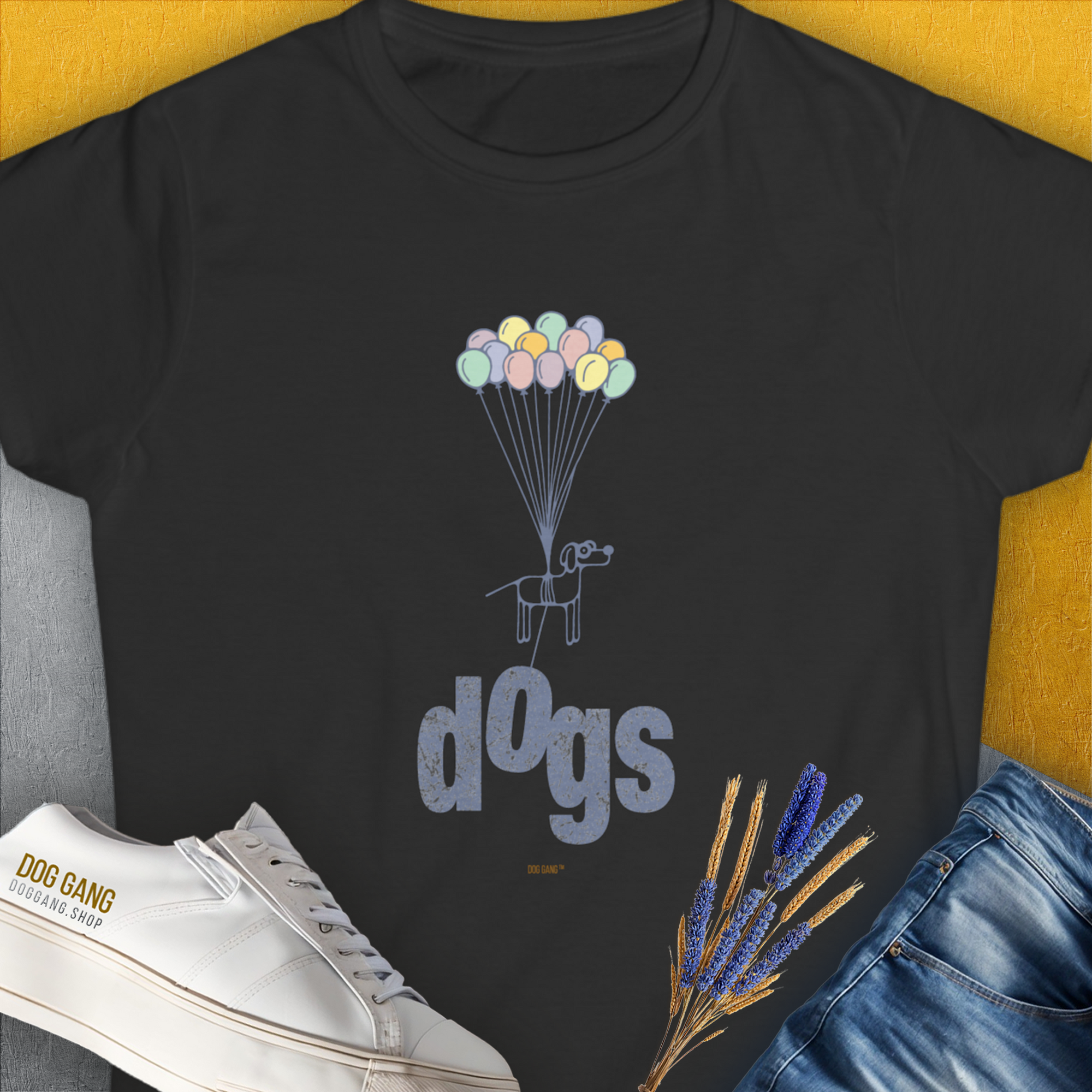 The Dog Gang Minimalistic Series II, Volume 1, Women's T-Shirt-Black. A perfect gift for dog lovers and dog owners. Design by Dog Gang