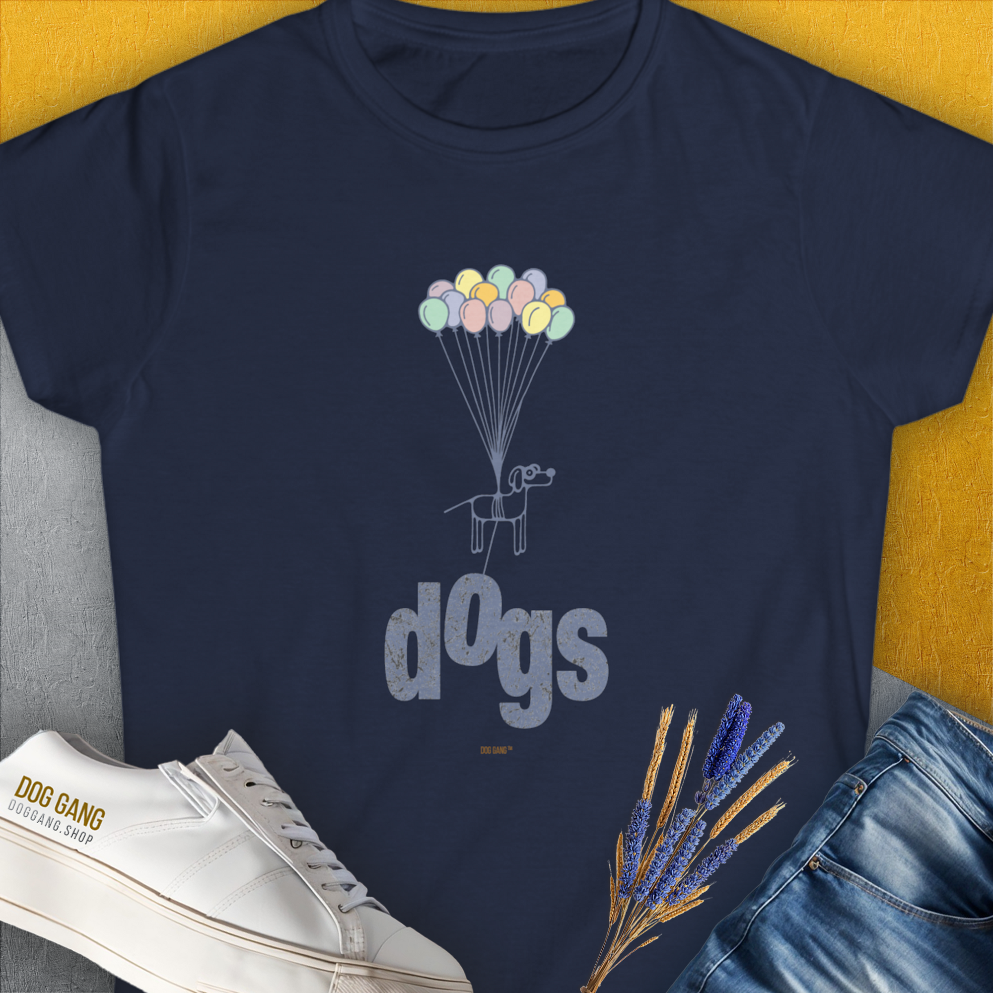 The Dog Gang Minimalistic Series II, Volume 1, Women's T-Shirt-Navy, a cool and stylish design with a funny saying from Dog Gang