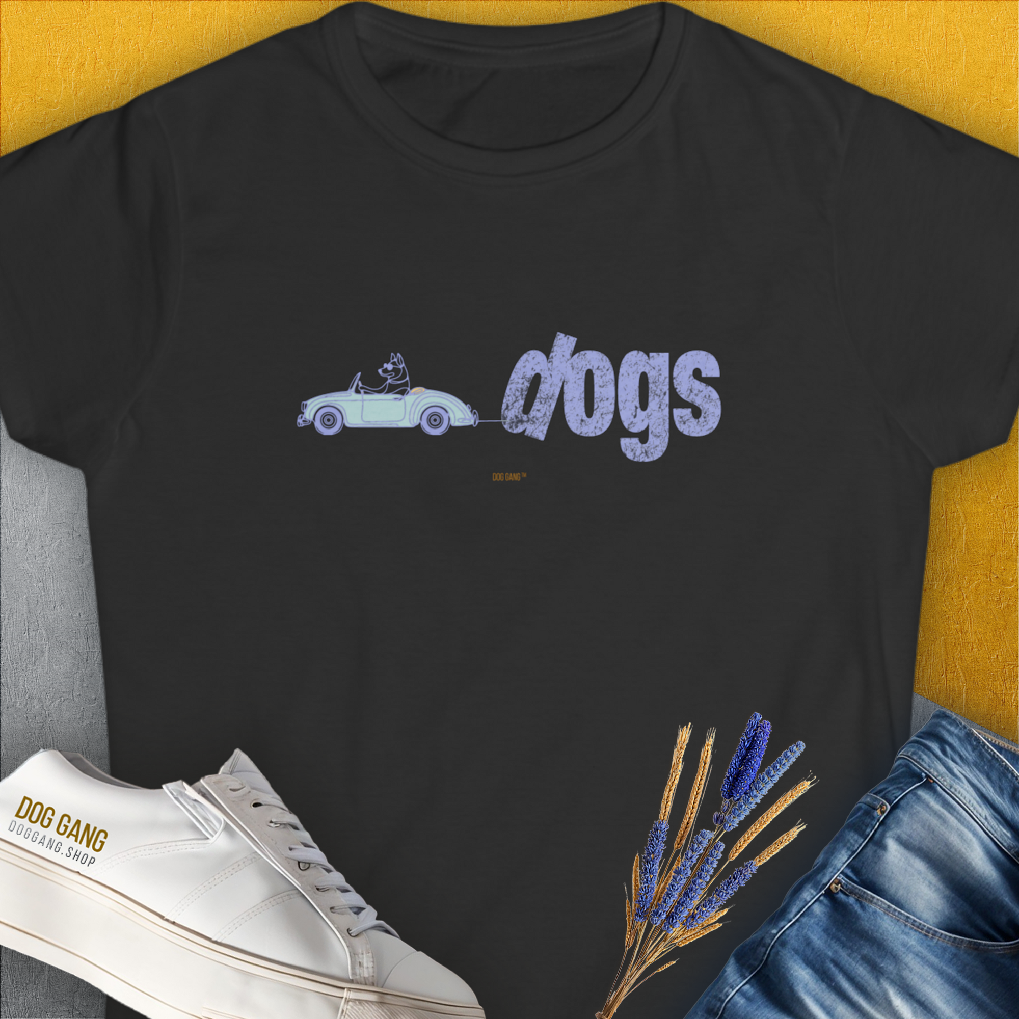 The Dog Gang Minimalistic Series II, Volume 2, Women's T-Shirt-Black. A perfect gift for dog lovers and dog owners. Design by Dog Gang